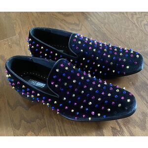 Stacy AdamsSpiked Stud Slip On Mens Shoes Black w/ Blue Gold Pink Size 10 Prom